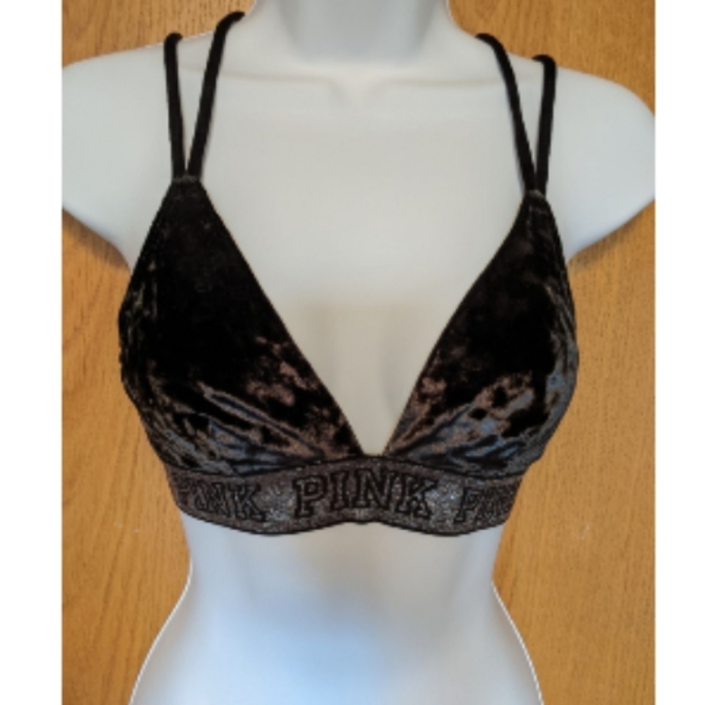 VS PINK Crushed Velvet Bralette